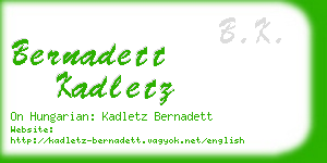 bernadett kadletz business card